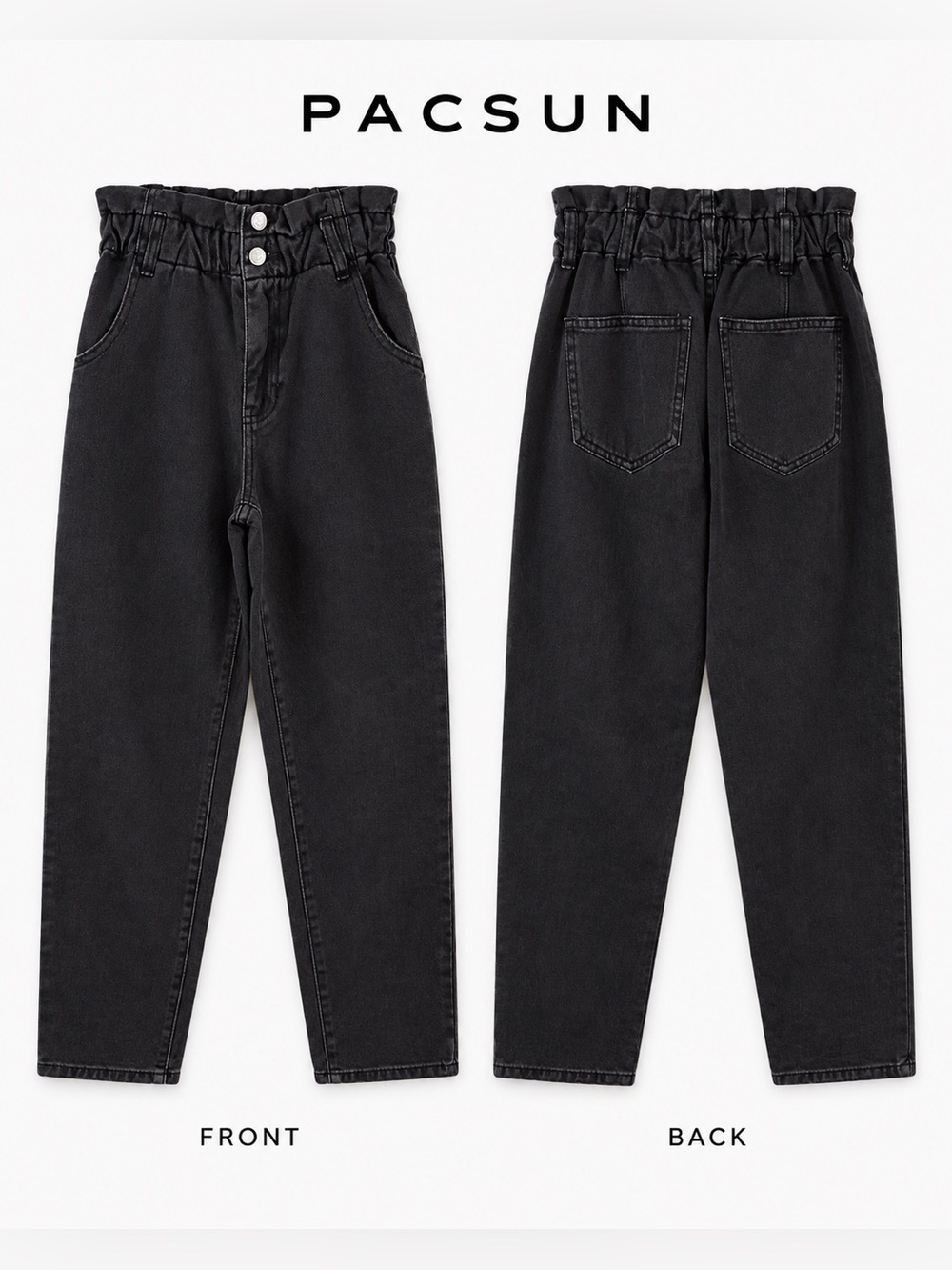 PacSun Black Paperbag High-Rise Boyfriend Jeans Women’s Size 23